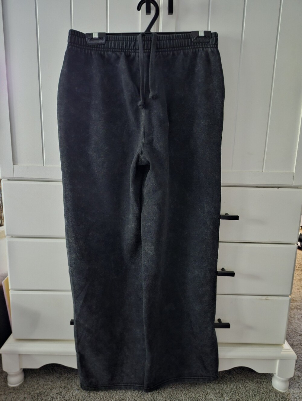 Womens Black Drawstring Sweatpants Sz Xs
